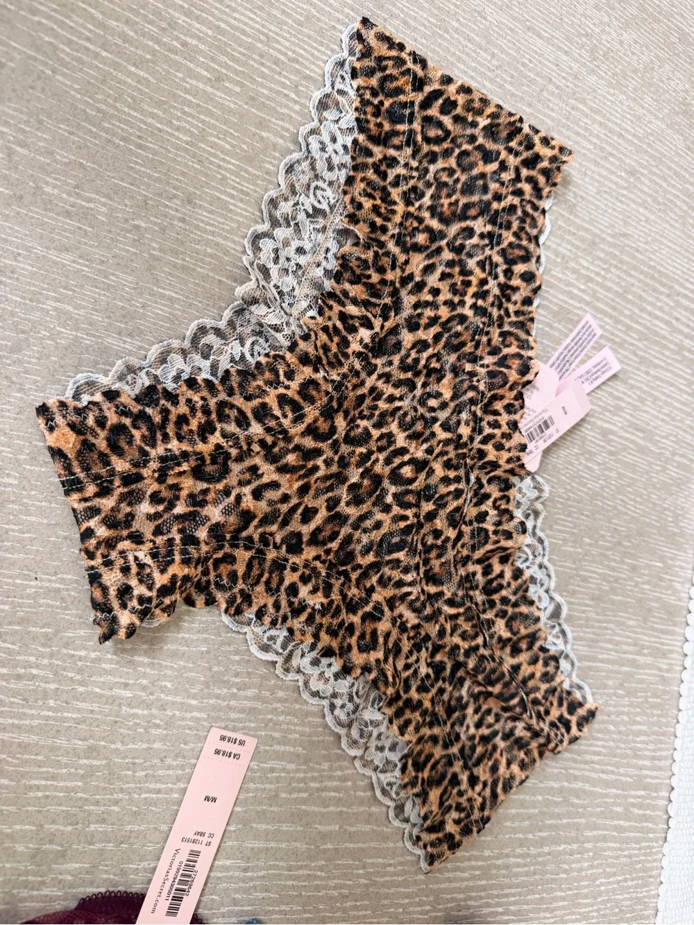 Victoria's Secret Leopard-Print Hipster with Cream Lace Trim